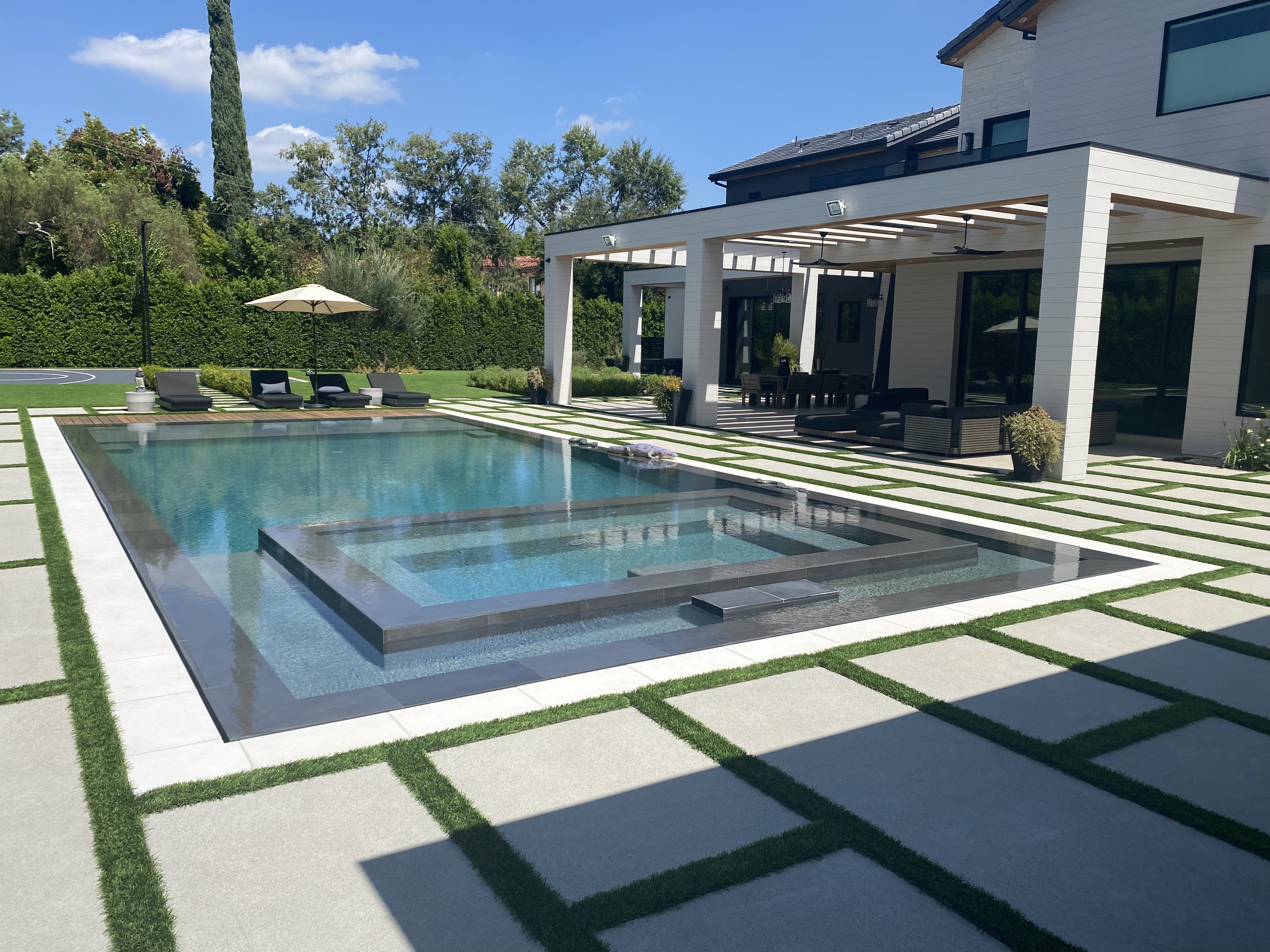 Large backyard pool