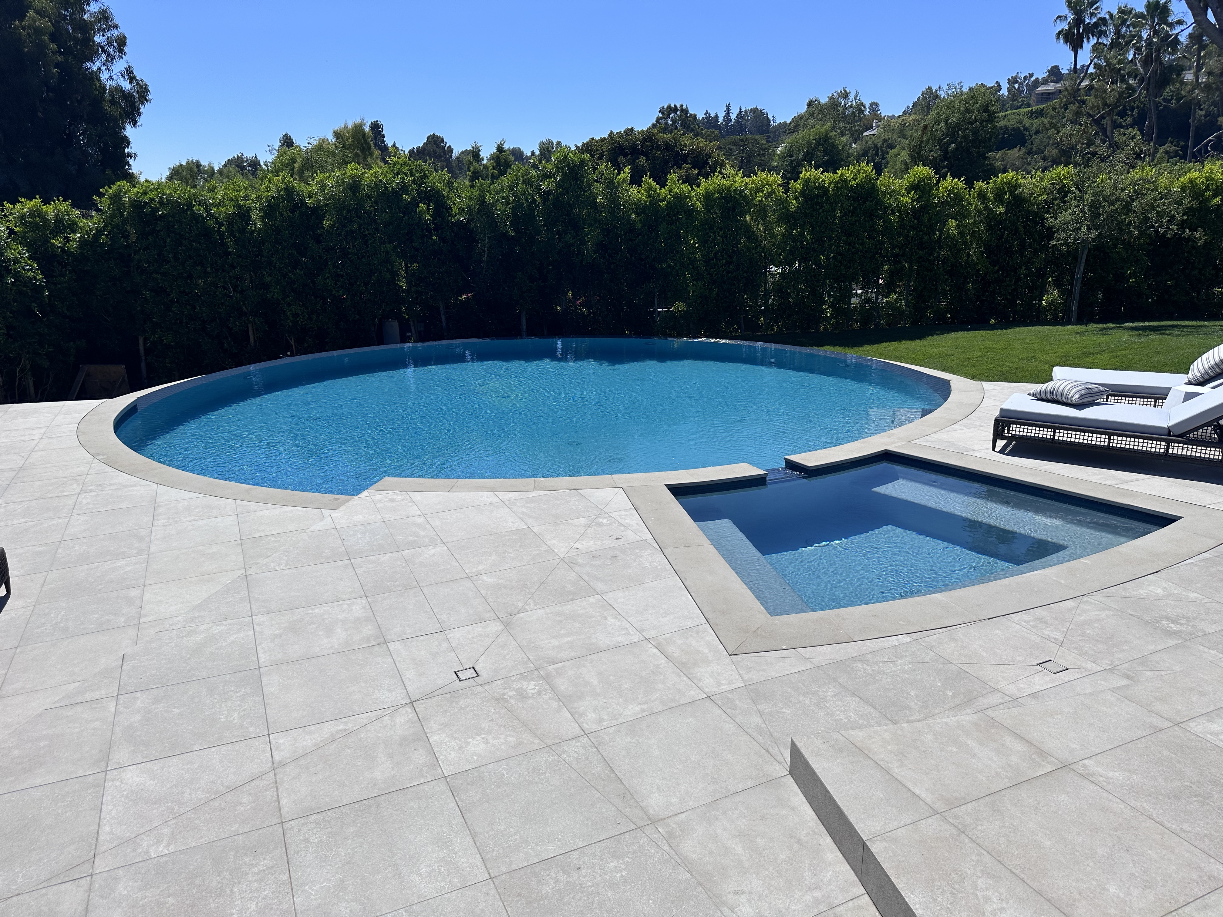 Pool at night with lighting